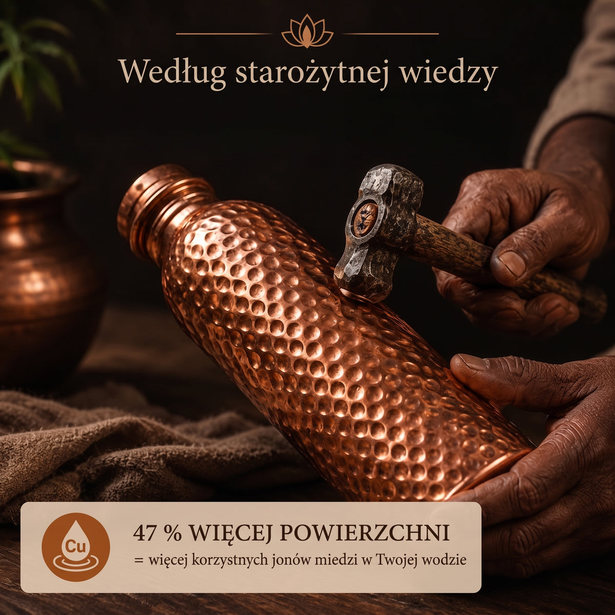 Butelka na wodę z czystej miedzi - Colorandi | Naturalnie oczyszczona woda, bez plastiku