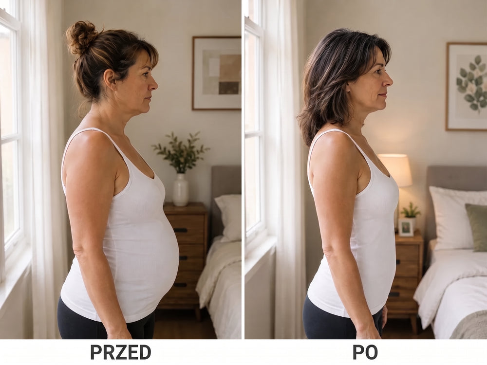 Przed i po — majtki modelujące z pasem krzyżującym